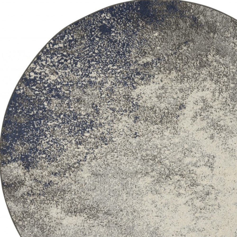 Charcoal And Ivory Abstract Area Rug - 4’ x 6’