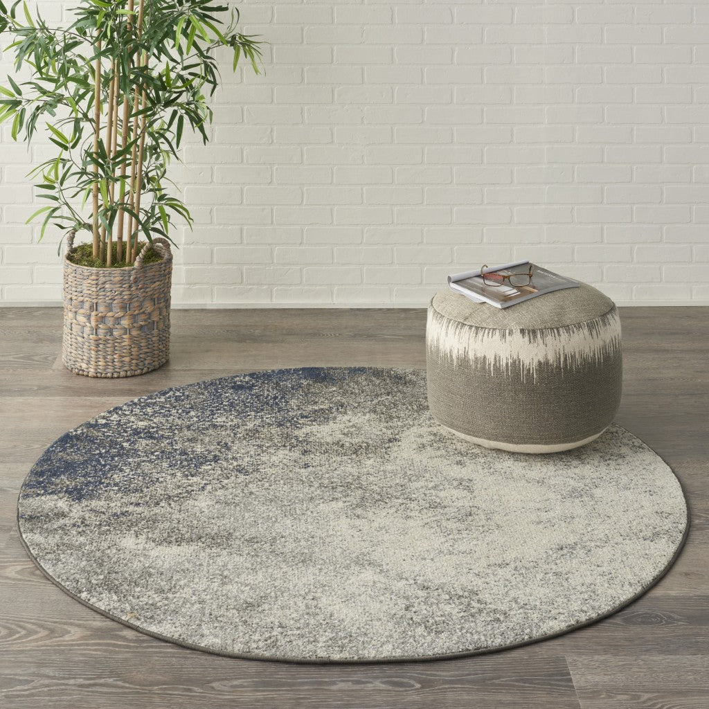 Charcoal And Ivory Abstract Area Rug - 4’ x 6’