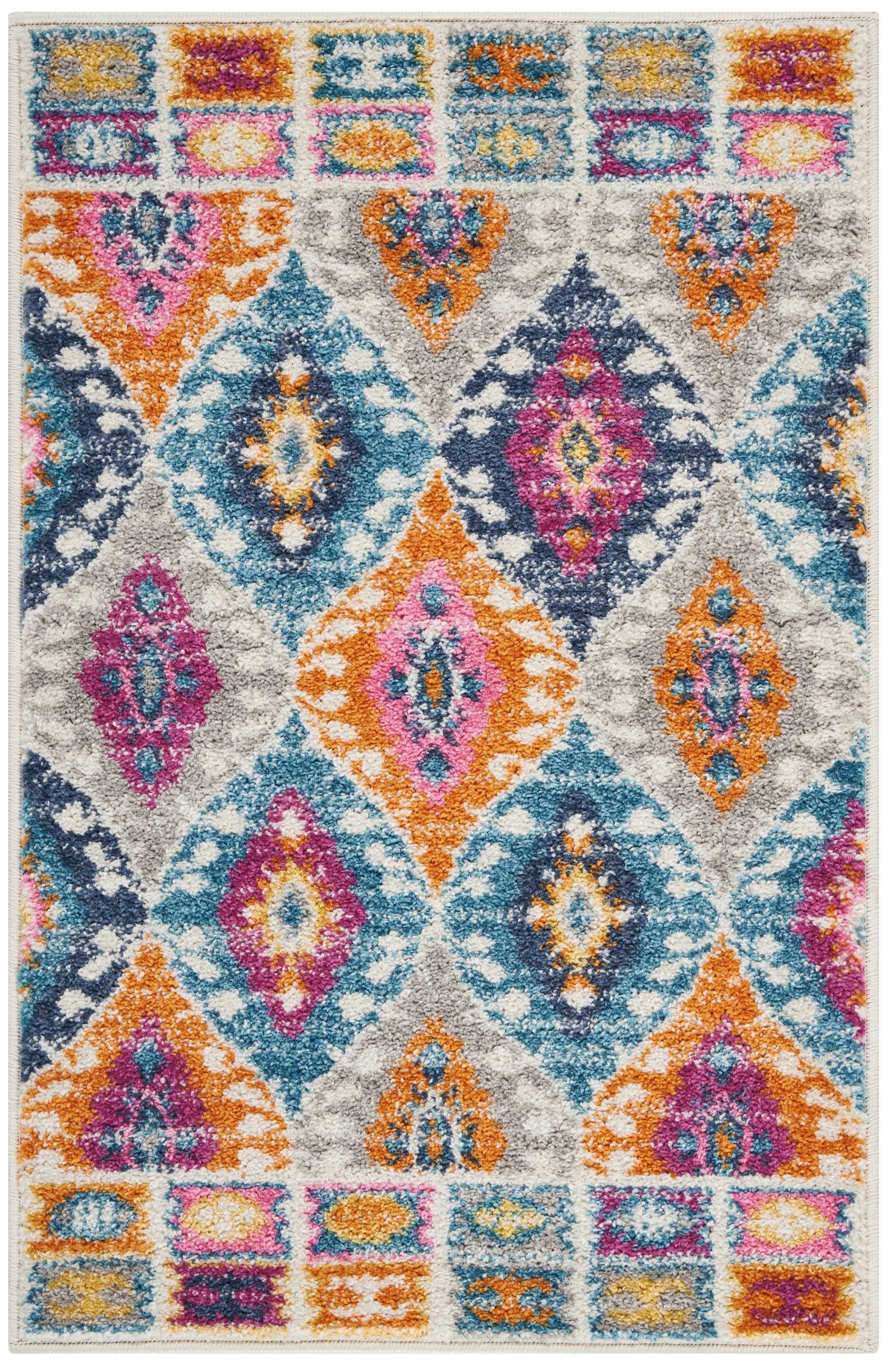 5’ X 7’ Multicolor Ogee Pattern Area Rug