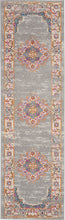 2’ X 10’ Gray And Gold Medallion Runner Rug