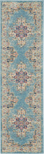 2’X3’ Light Blue Distressed Medallion Scatter Rug