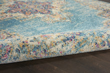 2’X3’ Light Blue Distressed Medallion Scatter Rug