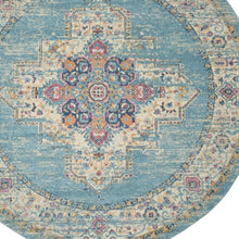 2’X3’ Light Blue Distressed Medallion Scatter Rug