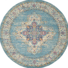 2’X3’ Light Blue Distressed Medallion Scatter Rug