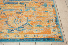 4’ X 6’ Gold And Blue Antique Area Rug