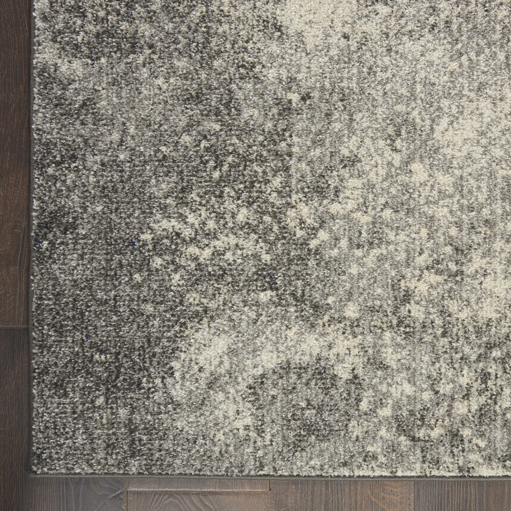 Charcoal And Ivory Abstract Area Rug - 4’ x 6’