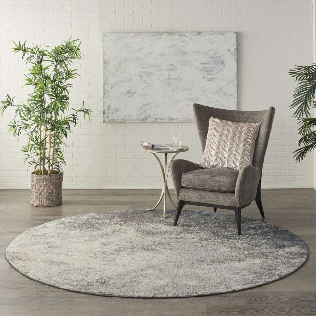 Charcoal And Ivory Abstract Area Rug - 4’ x 6’