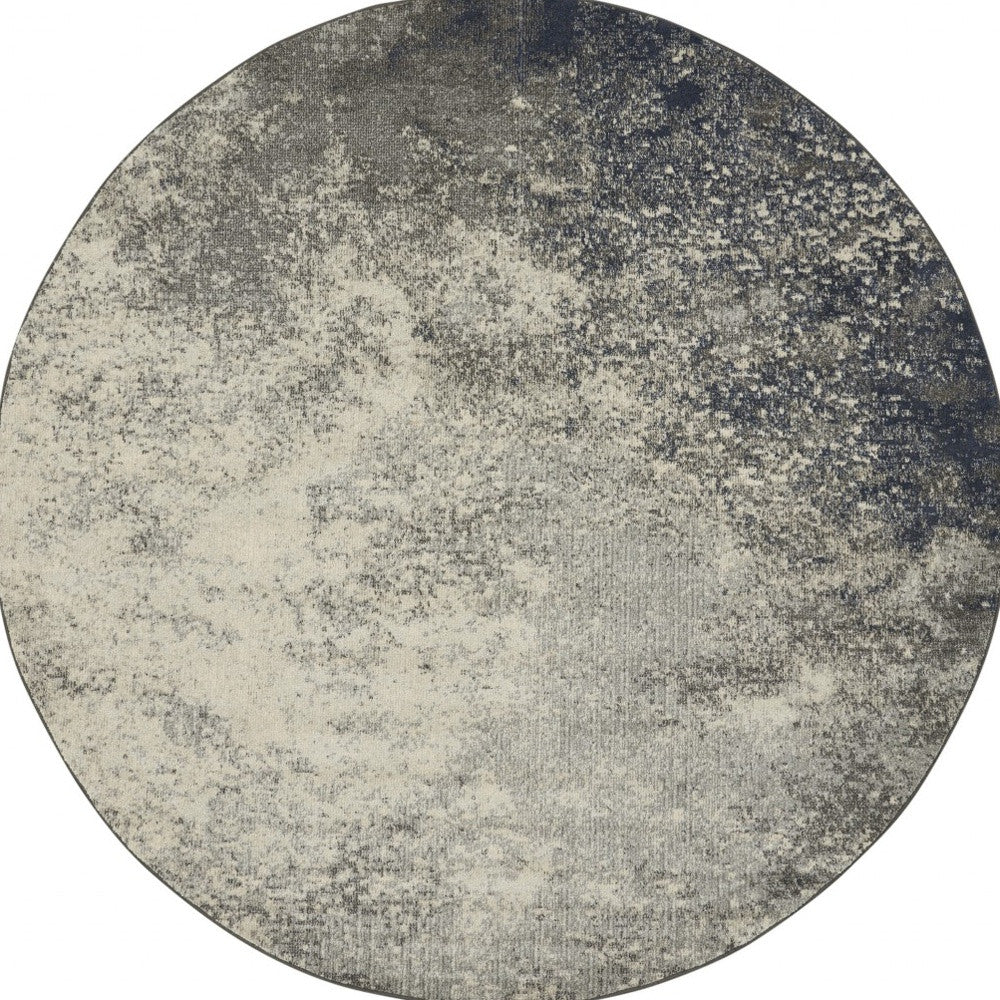 Charcoal And Ivory Abstract Area Rug - 4’ x 6’