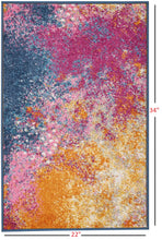 2’ X 10’ Abstract Brights Sunburst Runner Rug