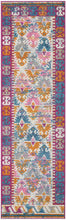 2’ X 6’ Ivory And Magenta Tribal Pattern Runner Rug