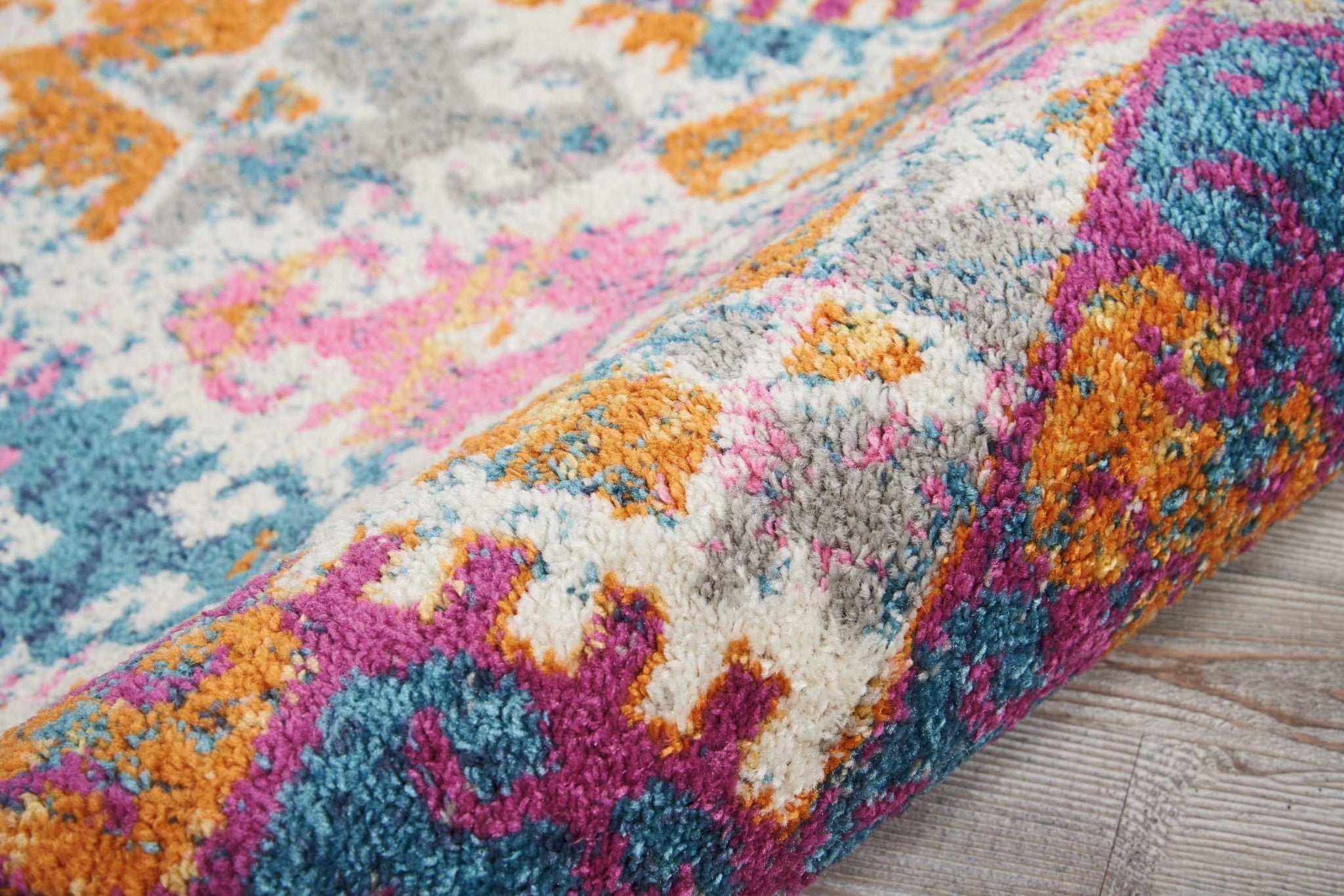 2’ X 6’ Ivory And Magenta Tribal Pattern Runner Rug