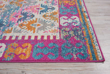 2’ X 6’ Ivory And Magenta Tribal Pattern Runner Rug