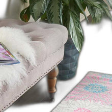 2’ X 6’ Gray And Pink Tropical Flower Runner Rug