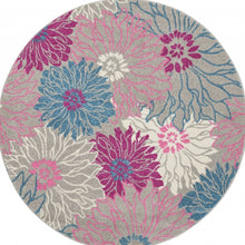 2’ X 6’ Gray And Pink Tropical Flower Runner Rug