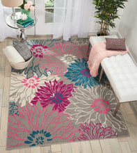 2’ X 6’ Gray And Pink Tropical Flower Runner Rug