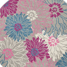 2’ X 6’ Gray And Pink Tropical Flower Runner Rug