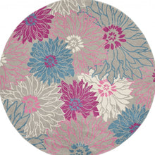 2’ X 6’ Gray And Pink Tropical Flower Runner Rug