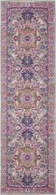 2’ X 6’ Light Gray And Pink Medallion Runner Rug
