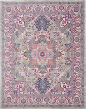 4’ X 6’ Light Gray And Pink Medallion Area Rug