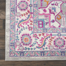 4’ X 6’ Light Gray And Pink Medallion Area Rug