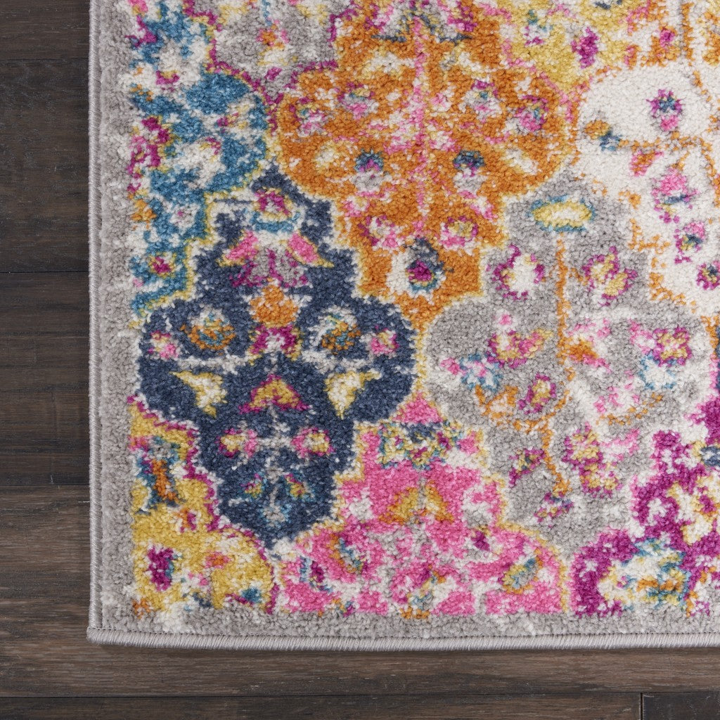 2’ X 3’ Muted Brights Floral Diamond Scatter Rug