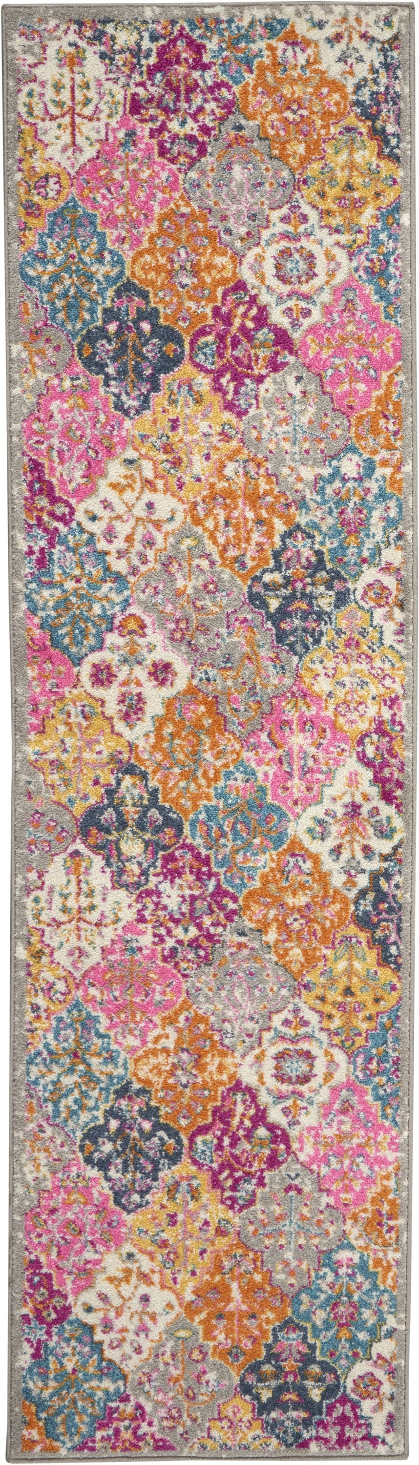 2’ X 3’ Muted Brights Floral Diamond Scatter Rug