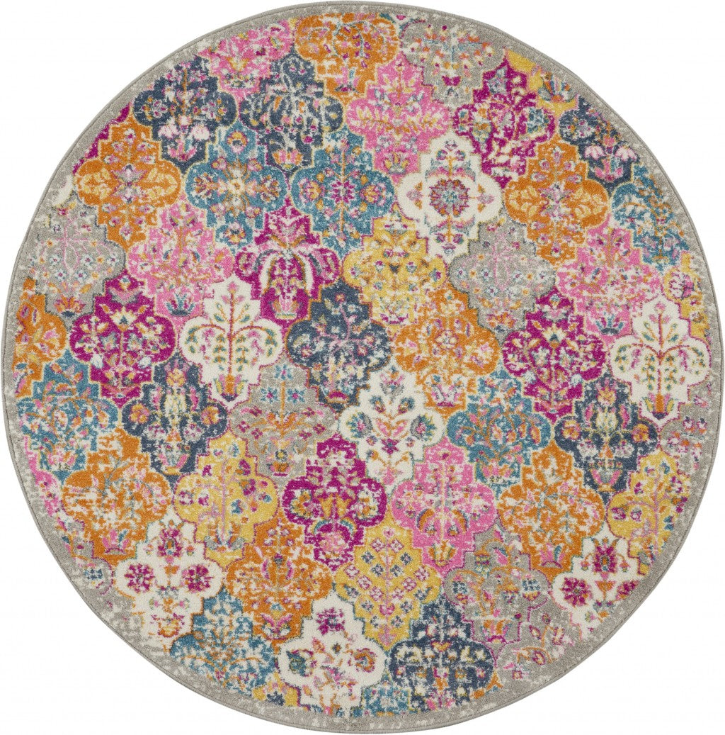 2’ X 3’ Muted Brights Floral Diamond Scatter Rug