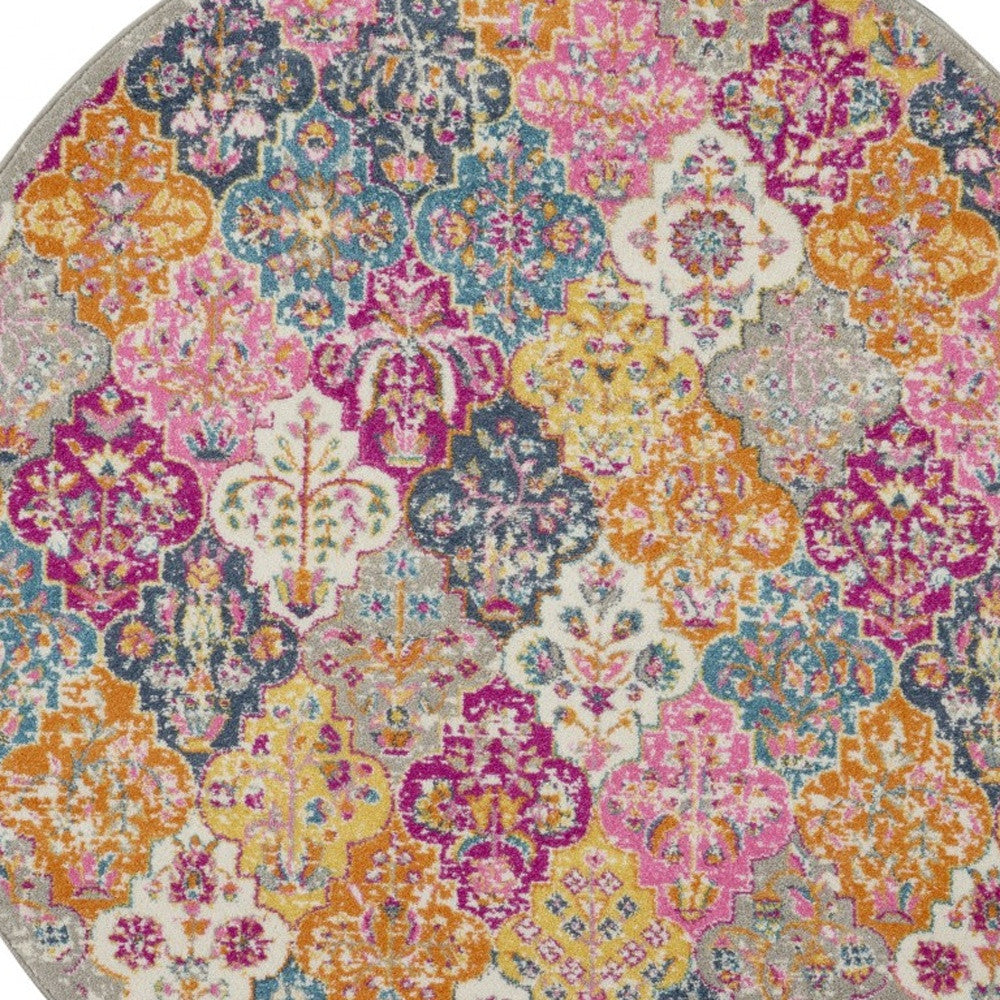 2’ X 3’ Muted Brights Floral Diamond Scatter Rug