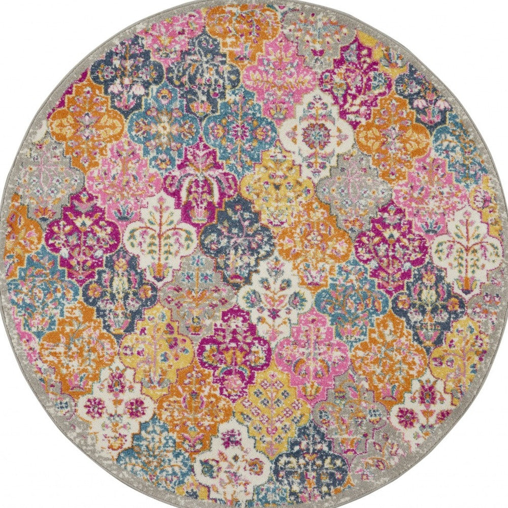 2’ X 3’ Muted Brights Floral Diamond Scatter Rug