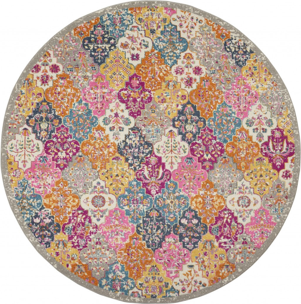 2’ X 3’ Muted Brights Floral Diamond Scatter Rug