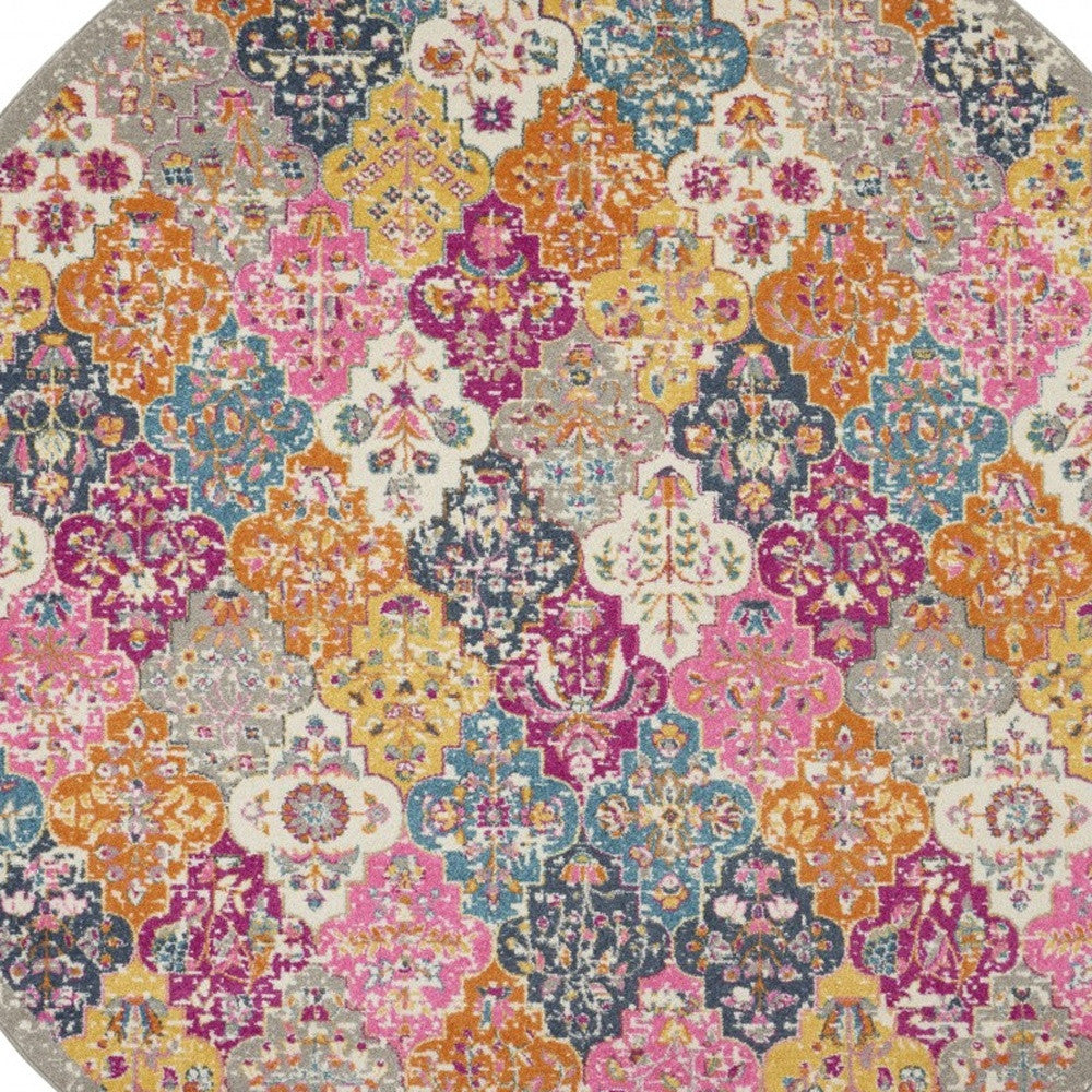 2’ X 3’ Muted Brights Floral Diamond Scatter Rug