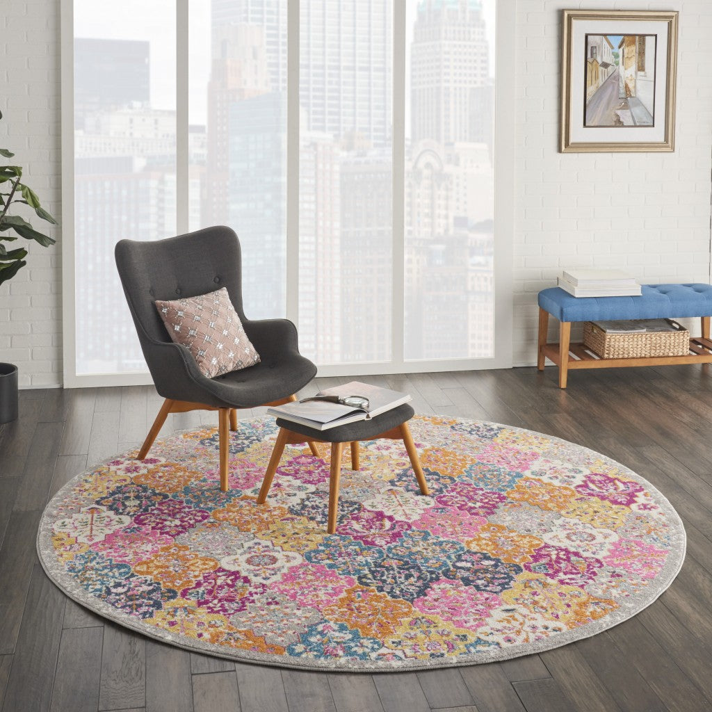 2’ X 3’ Muted Brights Floral Diamond Scatter Rug