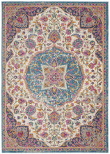 2’ X 3’ Pink And Blue Floral Medallion Scatter Rug