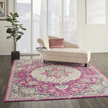 2’ X 6’ Pink And Ivory Medallion Runner Rug