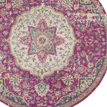 2’ X 6’ Pink And Ivory Medallion Runner Rug