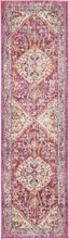 2’ X 8’ Ivory And Pink Oriental Runner Rug