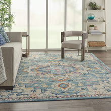 4’ X 6’ Light Blue And Ivory Distressed Area Rug