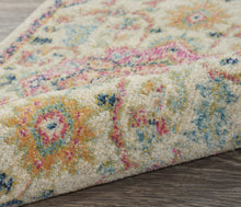 2’ X 8’ Ivory And Pink Medallion Scatter Rug