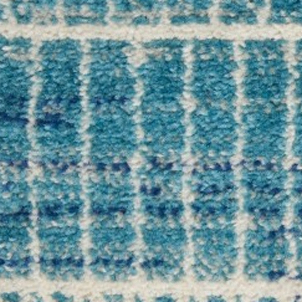 2’ X 3’ Navy Blue Ornate Stripes Scatter Rug