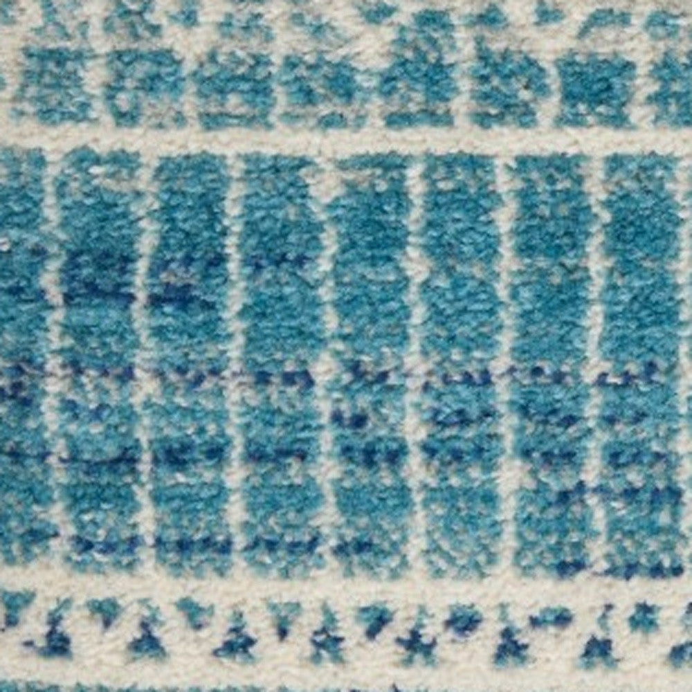 2’ X 3’ Navy Blue Ornate Stripes Scatter Rug