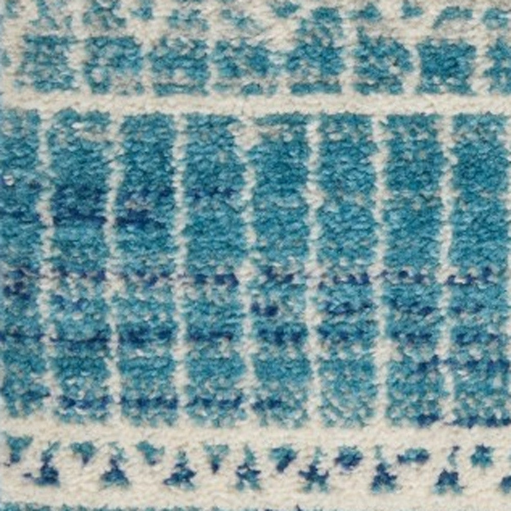 2’ X 3’ Navy Blue Ornate Stripes Scatter Rug