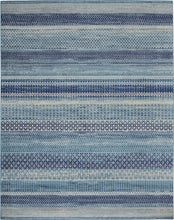 2’ X 3’ Navy Blue Ornate Stripes Scatter Rug