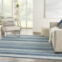 2’ X 3’ Navy Blue Ornate Stripes Scatter Rug
