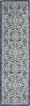 2’ X 3’ Blue White Multi Medallion Medallion Scatter Rug