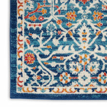 2’ X 3’ Blue White Multi Medallion Medallion Scatter Rug