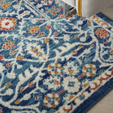 2’ X 3’ Blue White Multi Medallion Medallion Scatter Rug