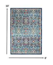 2’ X 3’ Blue White Multi Medallion Medallion Scatter Rug