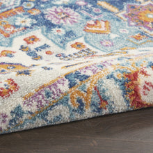 2’ X 3’ Ivory And Blue Floral Motifs Scatter Rug