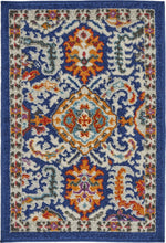 2’ X 3’ Blue And Gold Intricate Scatter Rug