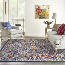 2’ X 3’ Blue And Gold Intricate Scatter Rug